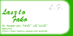 laszlo fako business card